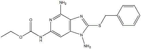 N-[1,4-Diamino-2-(benzylthio)-1H-imidazo[4,5-c]pyridin-6-yl]carbamic acid ethyl ester Struktur