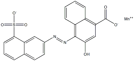 4-[(8-Sulfo-2-naphtyl)azo]-3-hydroxy-1-naphthalenecarboxylic acid manganese(II) salt Struktur