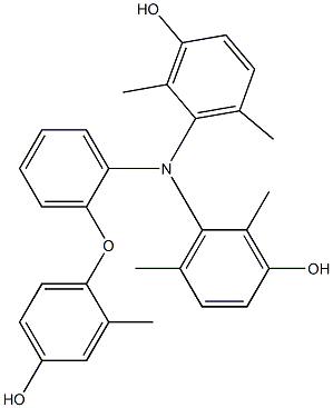 N,N-Bis(3-hydroxy-2,6-dimethylphenyl)-2-(4-hydroxy-2-methylphenoxy)benzenamine Struktur