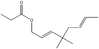 Propionic acid 4,4-dimethyl-2,6-octadienyl ester Struktur