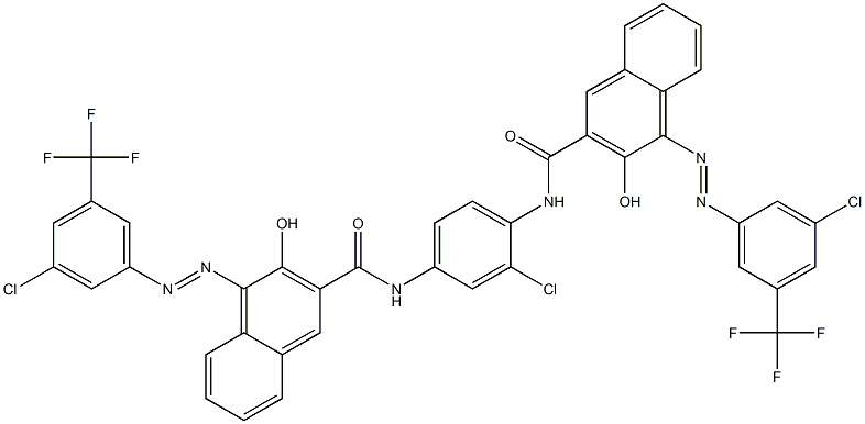 N,N'-(2-Chloro-1,4-phenylene)bis[1-[[3-chloro-5-(trifluoromethyl)phenyl]azo]-2-hydroxy-3-naphthalenecarboxamide] Struktur