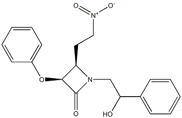 (3S,4R)-1-(2-Hydroxy-2-phenylethyl)-3-phenoxy-4-(2-nitroethyl)azetidin-2-one Struktur