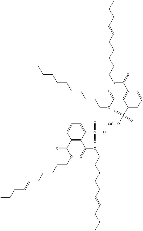 Bis[2,3-di(6-decenyloxycarbonyl)benzenesulfonic acid]calcium salt Struktur