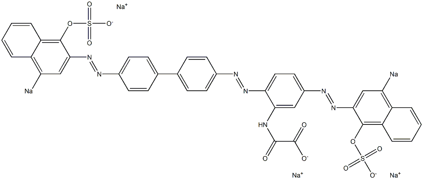 N-[5-[(1-Hydroxy-4-sodiosulfo-2-naphthalenyl)azo]-2-[[4'-[(1-hydroxy-4-sodiosulfo-2-naphthalenyl)azo]-1,1'-biphenyl-4-yl]azo]phenyl]oxamidic acid sodium salt Struktur