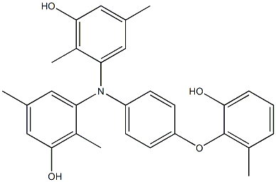 N,N-Bis(3-hydroxy-2,5-dimethylphenyl)-4-(2-hydroxy-6-methylphenoxy)benzenamine Struktur