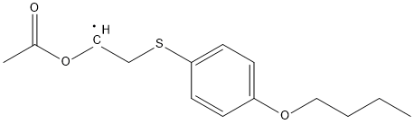 2-[(4-Butoxyphenyl)thio]-1-acetoxyethyl radical Struktur