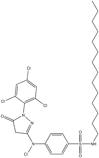 1-(2,4,6-Trichlorophenyl)-3-[chloro-4-(N-tetradecylsulfamoyl)anilino]-5-oxo-2-pyrazoline Struktur