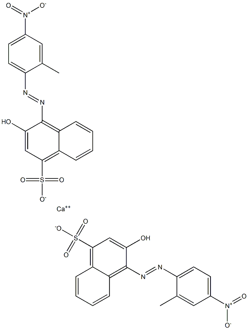 Bis[1-[(2-methyl-4-nitrophenyl)azo]-2-hydroxy-4-naphthalenesulfonic acid]calcium salt Struktur