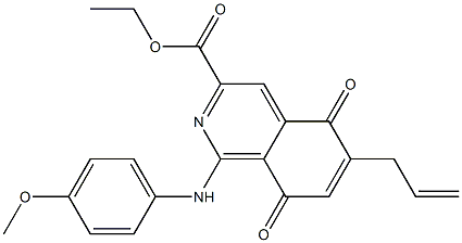 6-(2-Propenyl)-5,8-dihydro-1-(p-methoxyphenylamino)-5,8-dioxoisoquinoline-3-carboxylic acid ethyl ester Struktur