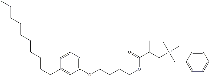 N,N-Dimethyl-N-benzyl-N-[2-[[4-(3-decylphenyloxy)butyl]oxycarbonyl]propyl]aminium Struktur