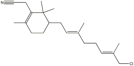 4-[(2E,6E)-8-Chloro-3,7-dimethyl-2,6-octadienyl]-1,3,3-trimethyl-1-cyclohexene-2-acetonitrile Struktur