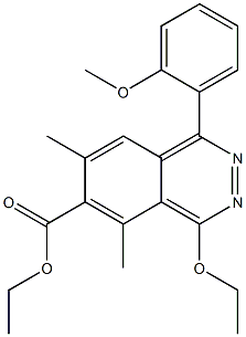 1-(2-Methoxyphenyl)-4-ethoxy-5,7-dimethylphthalazine-6-carboxylic acid ethyl ester Struktur