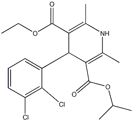 4-(2,3-Dichlorophenyl)-2,6-dimethyl-1,4-dihydro-3,5-pyridinedicarboxylic acid 5-ethyl 3-isopropyl ester Struktur