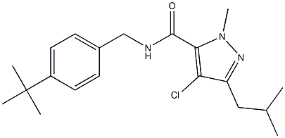 N-(4-tert-Butylbenzyl)-1-methyl-3-isobutyl-4-chloro-1H-pyrazole-5-carboxamide Struktur