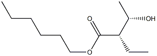 (2S,3S)-2-Ethyl-3-hydroxybutyric acid hexyl ester Struktur