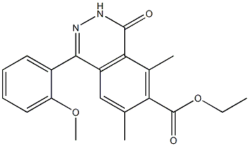 1-(2-Methoxyphenyl)-3,4-dihydro-4-oxo-5,7-dimethylphthalazine-6-carboxylic acid ethyl ester Struktur