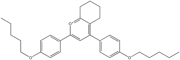 5,6,7,8-Tetrahydro-2,4-bis[4-(pentyloxy)phenyl]-1-benzopyrylium Struktur