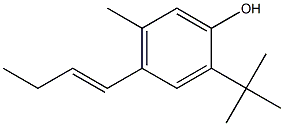 4-(1-Butenyl)-2-(tert-butyl)-5-methylphenol Struktur