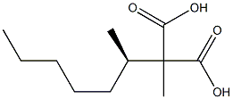 (+)-2-Methyl-2-[(R)-1-methylhexyl]malonic acid Struktur