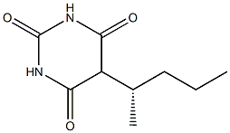 (+)-5-[(S)-1-Methylbutyl]barbituric acid Struktur