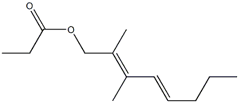 Propionic acid 2,3-dimethyl-2,4-octadienyl ester Struktur