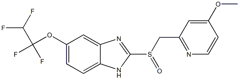 2-[(4-Methoxy-2-pyridyl)methylsulfinyl]-5-(1,1,2,2-tetrafluoroethoxy)-1H-benzimidazole Struktur