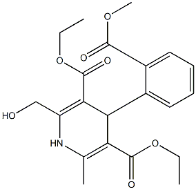 4-(2-Methoxycarbonylphenyl)-2-hydroxymethyl-6-methyl-1,4-dihydropyridine-3,5-dicarboxylic acid diethyl ester Struktur