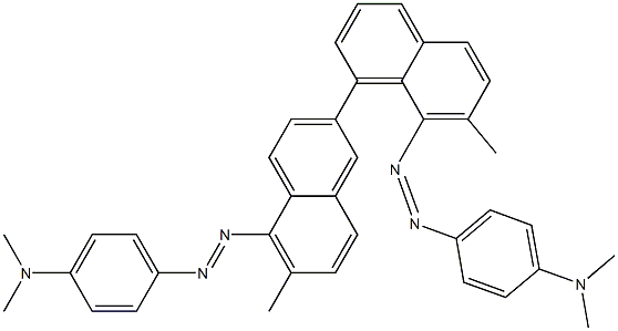 4,4'-Bis(4-dimethylaminophenylazo)-3,3'-dimethyl-5,7'-binaphthalene Struktur