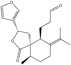 (3S,5R,6S,10R)-3-(3-Furanyl)-10-methyl-7-(1-methylethylidene)-1-oxo-2-oxaspiro[4.5]decane-6-propionaldehyde Struktur