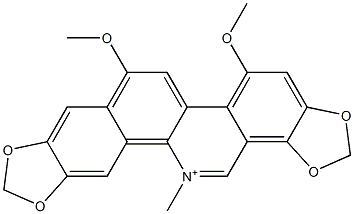 5,7-Dimethoxy-13-methyl[1,3]benzodioxolo[5,6-c]-1,3-dioxolo[4,5-i]phenanthridin-13-ium Struktur