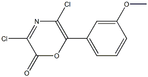 3,5-Dichloro-6-(3-methoxyphenyl)-2H-1,4-oxazin-2-one Struktur