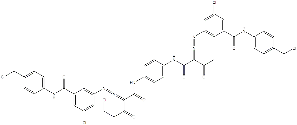 3,3'-[2-(Chloromethyl)-1,4-phenylenebis[iminocarbonyl(acetylmethylene)azo]]bis[N-[4-(chloromethyl)phenyl]-5-chlorobenzamide] Struktur