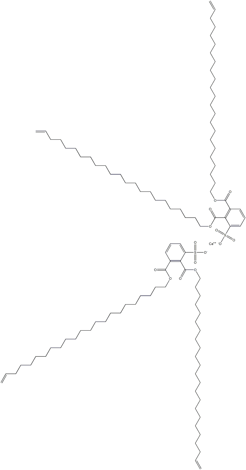 Bis[2,3-di(22-tricosenyloxycarbonyl)benzenesulfonic acid]calcium salt Struktur