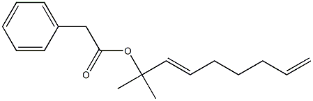 Phenylacetic acid 1,1-dimethyl-2,7-octadienyl ester Struktur