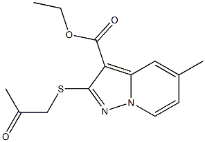 2-[[(Methylcarbonyl)methyl]thio]-5-methylpyrazolo[1,5-a]pyridine-3-carboxylic acid ethyl ester Struktur