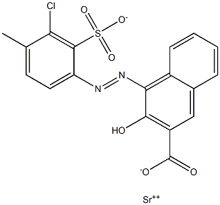 [1-[(3-Chloro-4-methyl-2-sulfophenyl)azo]-2-hydroxy-3-naphthalenecarboxylic acid]strontium salt Struktur