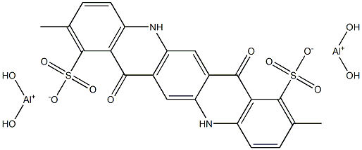 5,7,12,14-Tetrahydro-2,9-dimethyl-7,14-dioxoquino[2,3-b]acridine-1,8-disulfonic acid bis(dihydroxyaluminum) salt Struktur