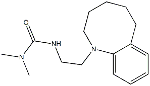 1,1-Dimethyl-3-[2-(1,2,3,4,5,6-hexahydro-1-benzazocin-1-yl)ethyl]urea Struktur