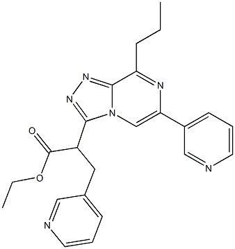 2-[8-Propyl-6-(3-pyridinyl)-1,2,4-triazolo[4,3-a]pyrazin-3-yl]-3-(3-pyridinyl)propionic acid ethyl ester Struktur