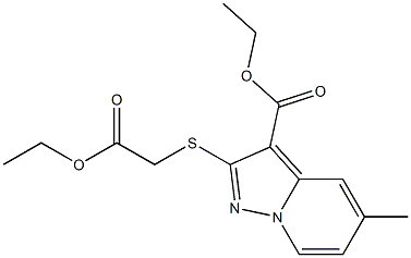 [[5-Methyl-3-(ethoxycarbonyl)pyrazolo[1,5-a]pyridin-2-yl]thio]acetic acid ethyl ester Struktur