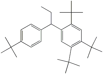 1-(2,4,5-Tri-tert-butylphenyl)-1-(4-tert-butylphenyl)propane Struktur