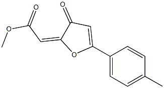 2-Methoxycarbonylmethylene-5-(4-methylphenyl)furan-3(2H)-one Struktur