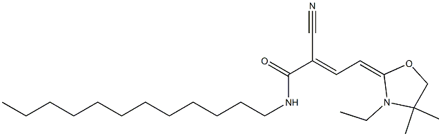 2-Cyano-N-dodecyl-4-(3-ethyl-4,4-dimethyloxazolidin-2-ylidene)-2-butenamide Struktur