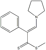 3-(Pyrrolidin-1-yl)-2-phenylpropenedithioic acid methyl ester Struktur