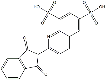 2-(1,3-Dioxoindan-2-yl)quinoline-6,8-disulfonic acid Struktur