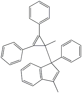 3-Methyl-1-phenyl-1-(2,3-diphenyl-1-methylcyclopropa-2-en-1-yl)-1H-indene Struktur