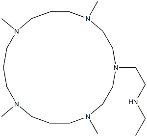 4,8,12,16-Tetramethyl-1-[2-(ethylamino)ethyl]-1,4,8,12,16-pentaazacyclooctadecane Struktur