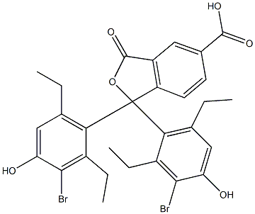 1,1-Bis(3-bromo-2,6-diethyl-4-hydroxyphenyl)-1,3-dihydro-3-oxoisobenzofuran-5-carboxylic acid Struktur