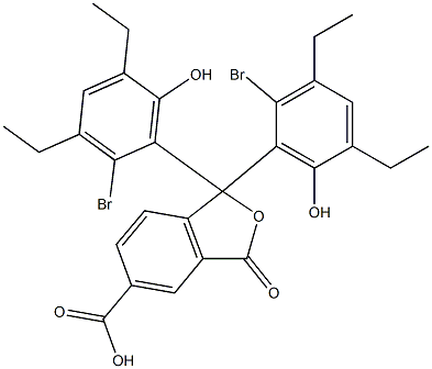 1,1-Bis(2-bromo-3,5-diethyl-6-hydroxyphenyl)-1,3-dihydro-3-oxoisobenzofuran-5-carboxylic acid Struktur