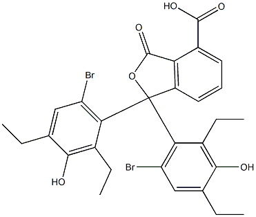 1,1-Bis(6-bromo-2,4-diethyl-3-hydroxyphenyl)-1,3-dihydro-3-oxoisobenzofuran-4-carboxylic acid Struktur